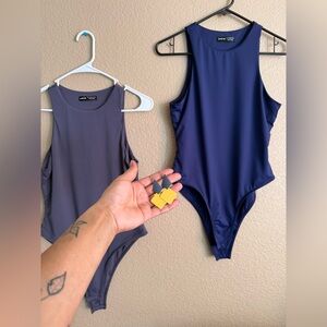 SHEIN Women’s Grey and Blue Bodysuits - w/ Earrings NWOT